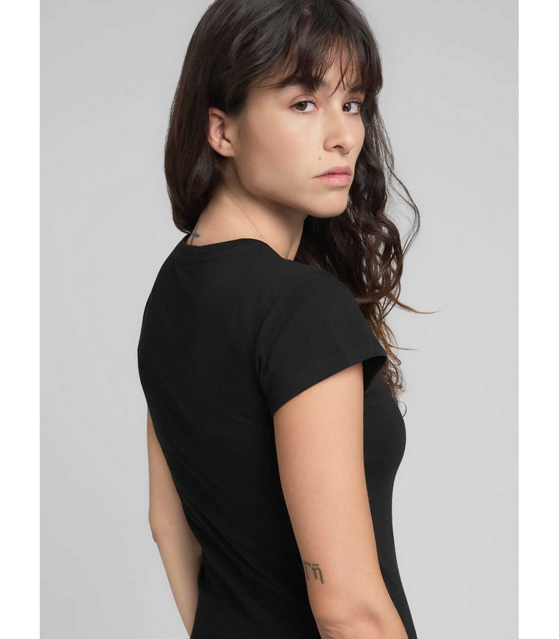 スリムフィット・クルーネックTシャツ 詳細画像 ブラック 7